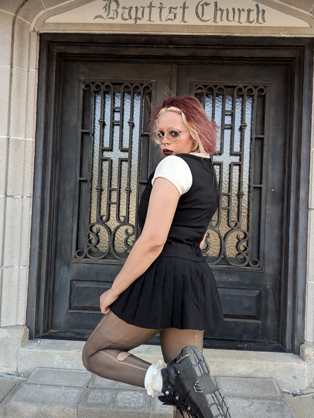 Rare UNIF Charlotte Dress. Black Pleated Dress Peter Pan Collar. Size Medium. - Picture 3 of 7